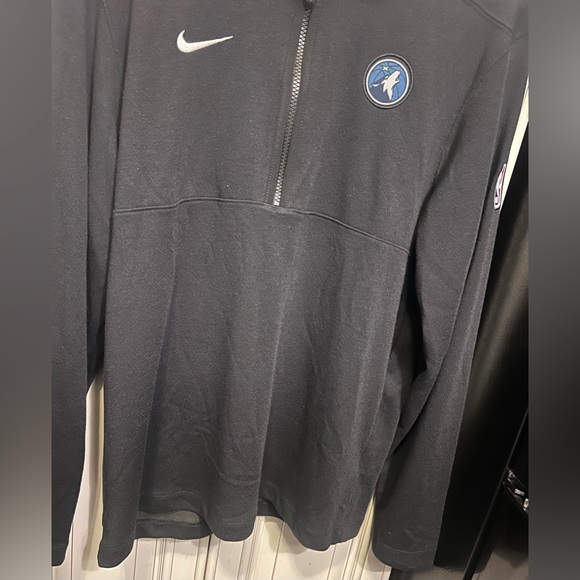 Nike Team Issued NBA Timberwolves BLK  1/4 Zip Men’s Pullover Jacket L - Picture 3 of 11